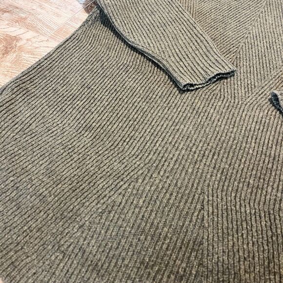 Madewell Sweater Womens Size Small Olive Merino Wool Ribbed Casual Stretch Top - Picture 11 of 14